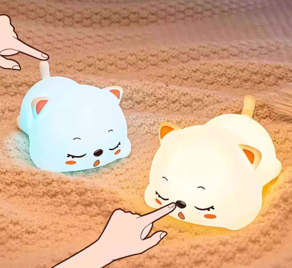 Cute Sleeping Cat Night Light – Soft Glow Companion