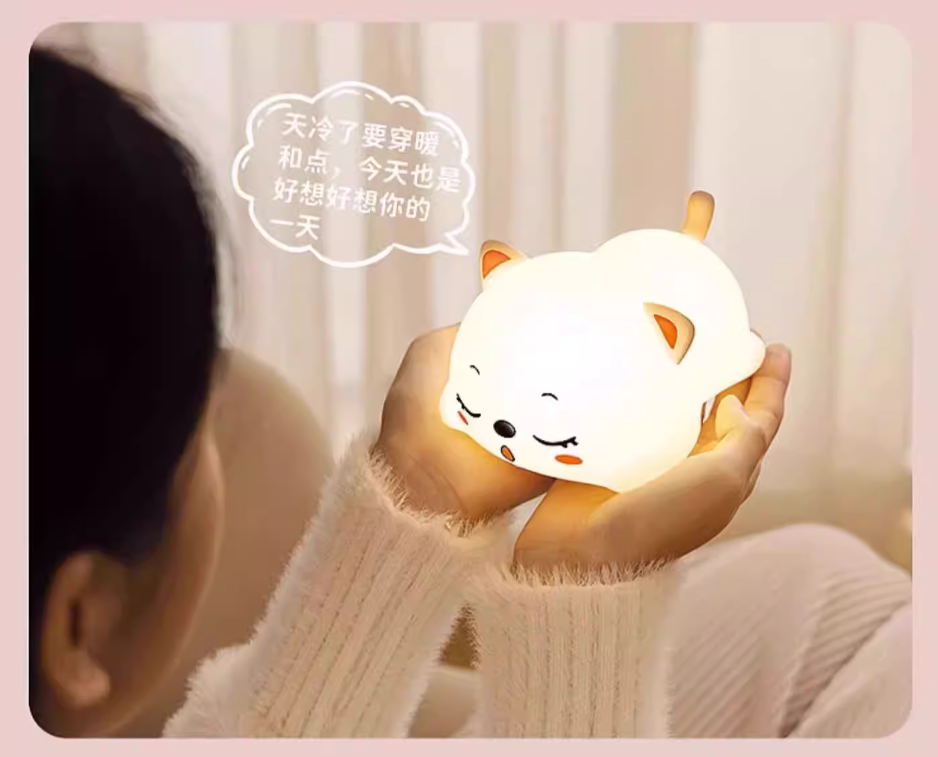 Cute Sleeping Cat Night Light – Soft Glow Companion
