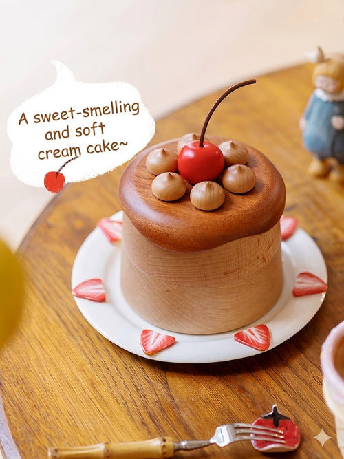 Solid Wood Cherry Cake Keepsake Box